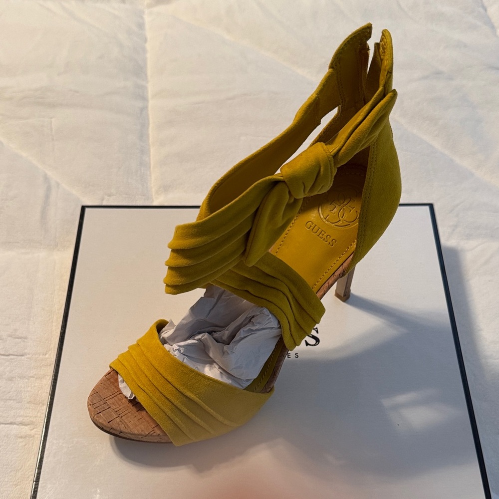 Guess Mustard Yellow Heeled Sandals